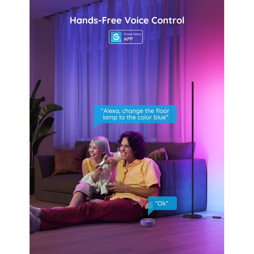 Govee - LED RGBW Επιδαπέδιο φωτιστικό LITE MATTER με ρυθμιζόμενη φωτεινότητα LED/24W/230V Wi-Fi 36 cm