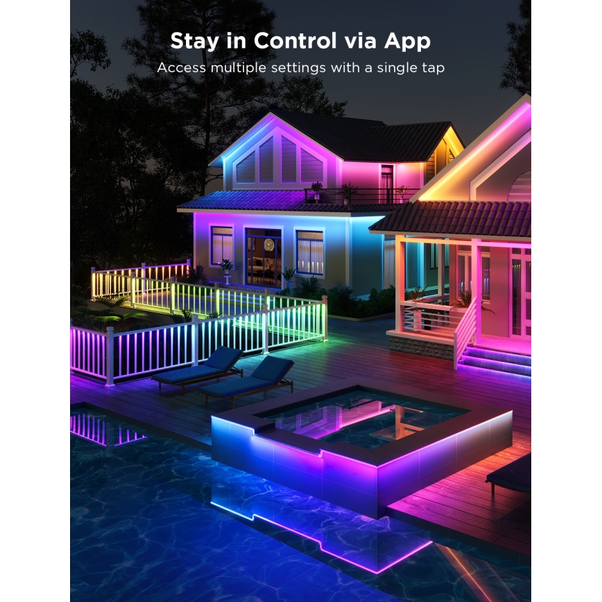 Govee - Εξωτερικού χώρου Pro SMART RGBICWW Εξωτερικού χώρου Ταινία LED 10m 2700-6500K Wi-Fi IP65