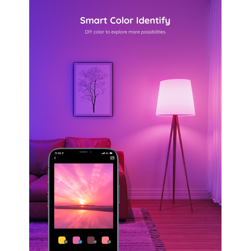 Govee - LED RGBWW Ρυθμιζόμενη λάμπα Smart MATTER E27/9W/230V 2700-6500K Wi-Fi