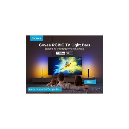 Govee - Έξυπνο LED RGBIC πάνελ 38cm για τηλεοράσεις 43-75 - 2 τεμ. Wi-Fi