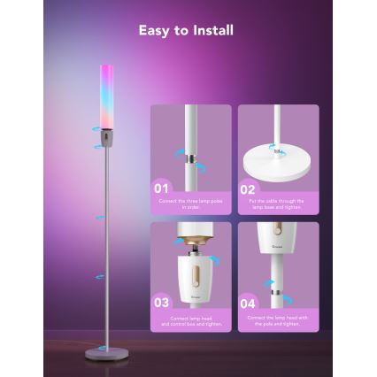 Govee - Επιδαπέδια λάμπα dimming LED CYLINDER SMART RGBICWW 2200-6500K