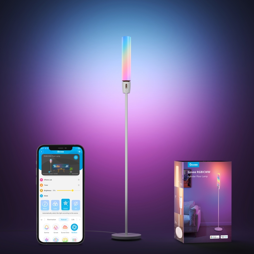 Govee - Επιδαπέδια λάμπα dimming LED CYLINDER SMART RGBICWW 2200-6500K