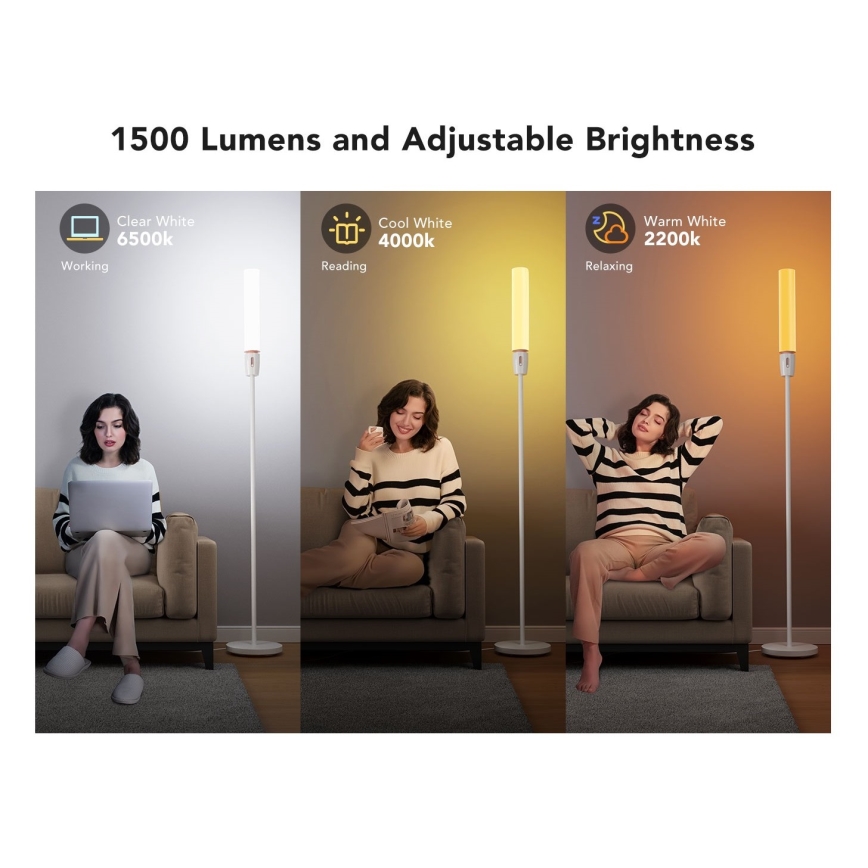 Govee - Επιδαπέδια λάμπα dimming LED CYLINDER SMART RGBICWW 2200-6500K