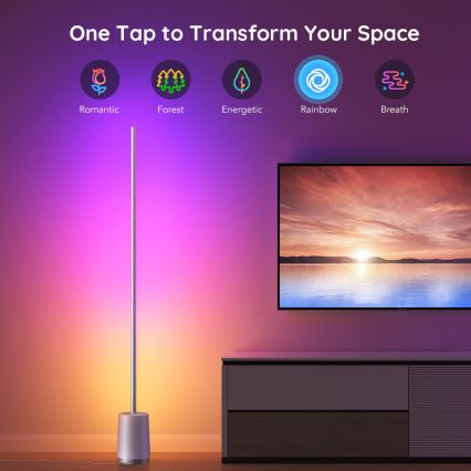 Govee - Επιδαπέδια λάμπα dimming LED Lyra Smart RGBICWW 2200-6500K Wi-Fi + τηλεχειριστήριο