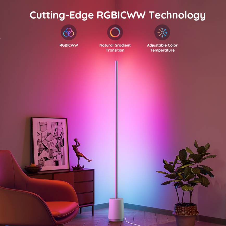 Govee - Επιδαπέδια λάμπα dimming LED Lyra Smart RGBICWW 2200-6500K Wi-Fi + τηλεχειριστήριο