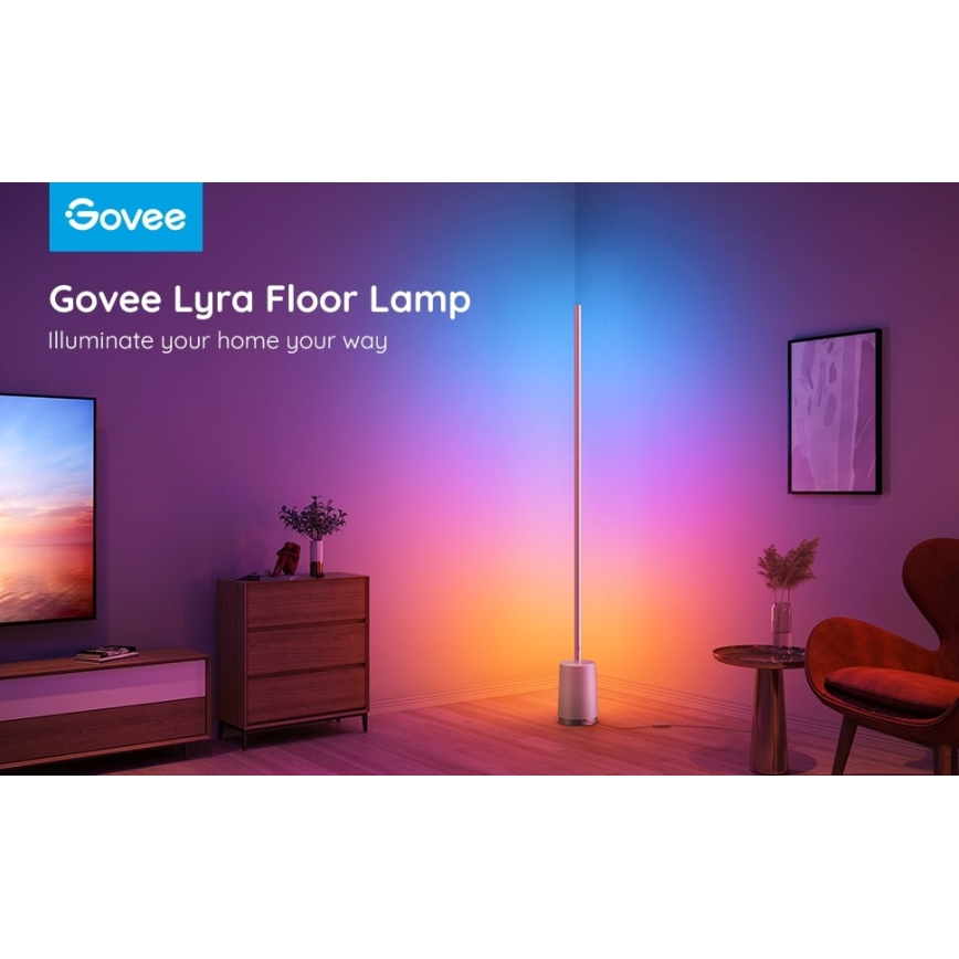 Govee - Επιδαπέδια λάμπα dimming LED Lyra Smart RGBICWW 2200-6500K Wi-Fi + τηλεχειριστήριο