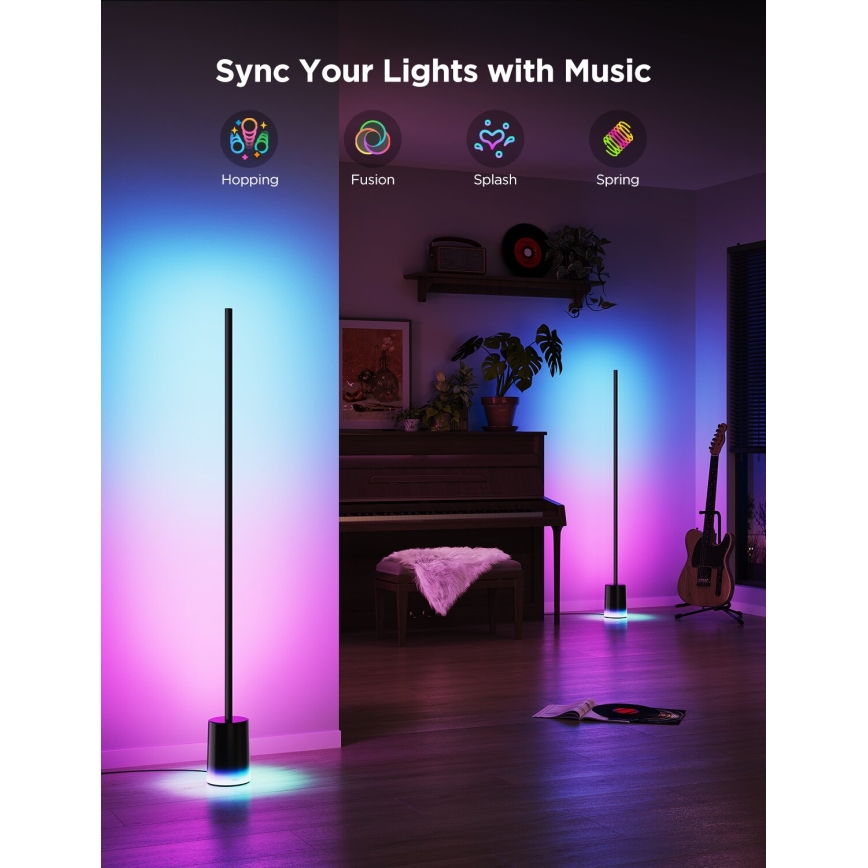 Govee - Επιδαπέδια λάμπα dimming LED Smart MATTER LED RGBICWW 2200-6500K Wi-Fi + τηλεχειριστήριο