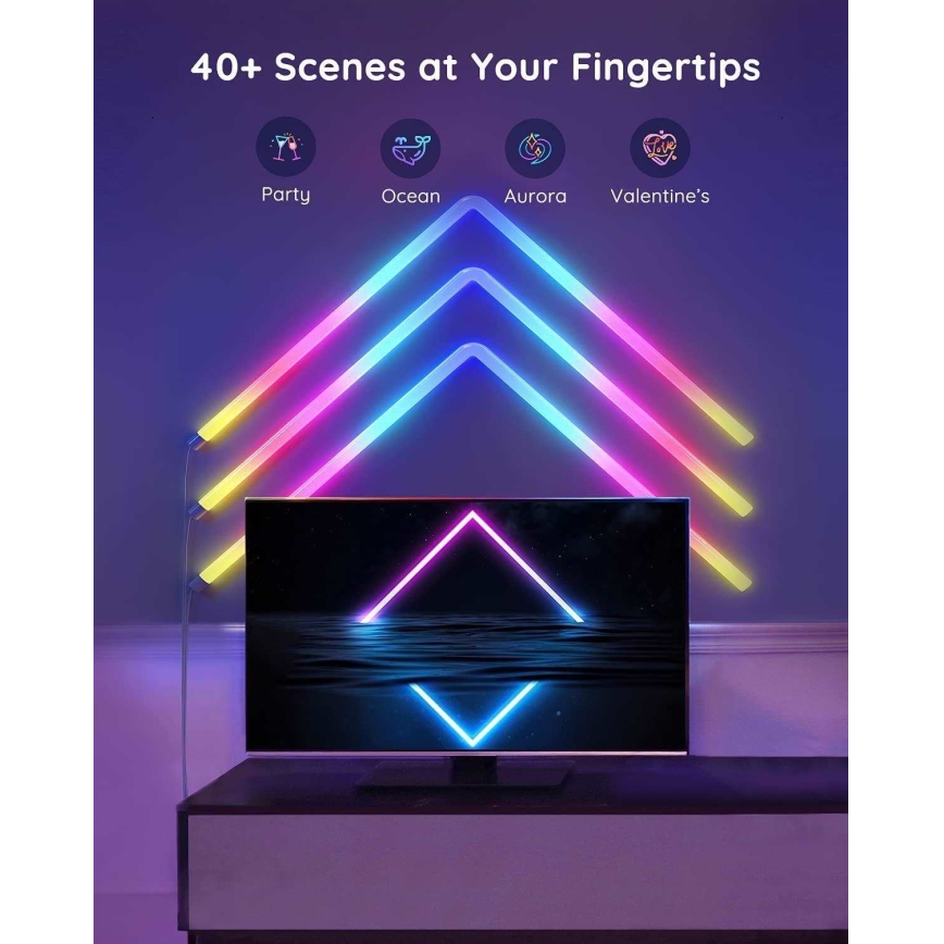 Govee -Μπάρα τοίχου Glide (6+1) SMART LED, TV, Gaming, Home - RGBIC Wi-Fi