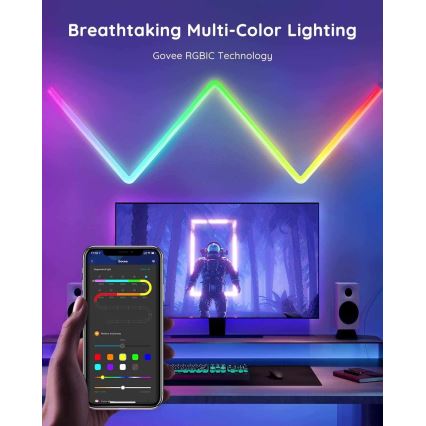 Govee - Μπάρες LED Τοίχου Glide (8+4) SMART LED, TV, Gaming, Home - RGBIC Wi-Fi