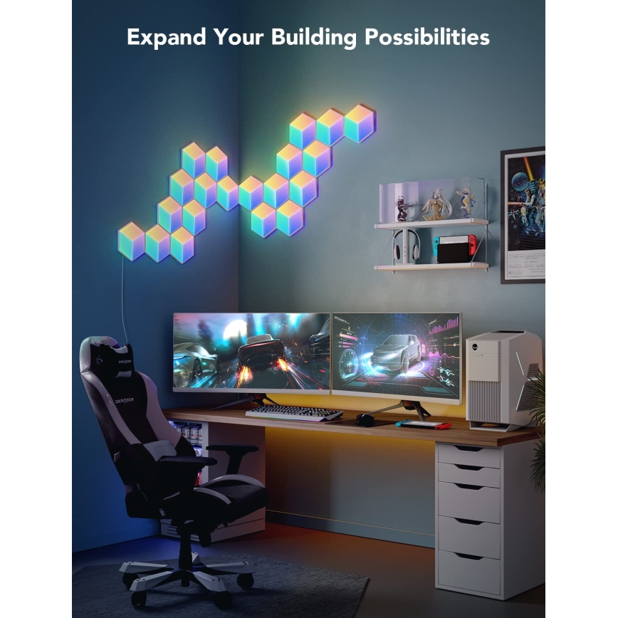 Govee - ΣΕΤ 10x Φωτιστικό LED Glide Hexa Pro LED Smart RGBIC Wi-Fi