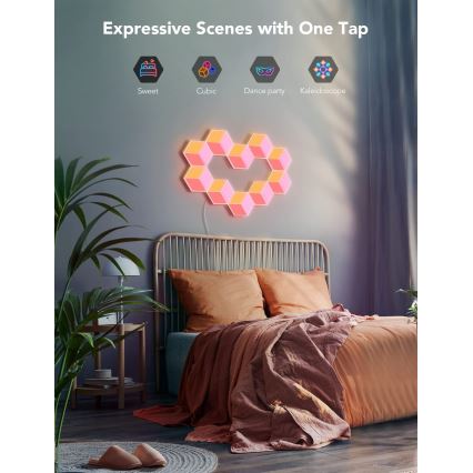 Govee - ΣΕΤ 10x Φωτιστικό LED Glide Hexa Pro LED Smart RGBIC Wi-Fi