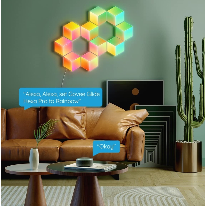 Govee - ΣΕΤ 10x Φωτιστικό LED Glide Hexa Pro LED Smart RGBIC Wi-Fi