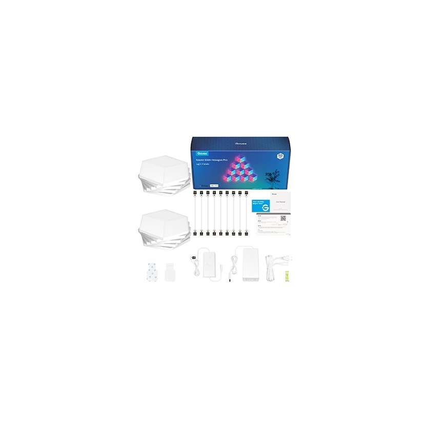Govee - ΣΕΤ 10x Φωτιστικό LED Glide Hexa Pro LED Smart RGBIC Wi-Fi