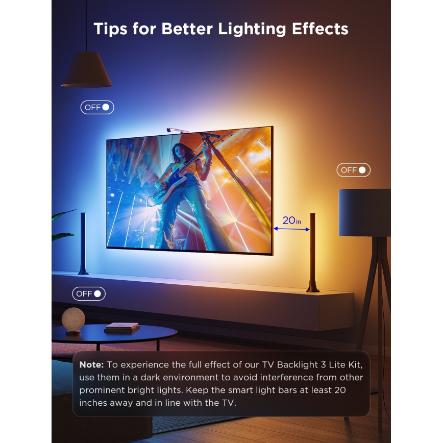 Govee - ΣΕΤ 2x Backlight TV 55-65" SMART LED οπίσθιος φωτισμός RGBICW Wi-Fi