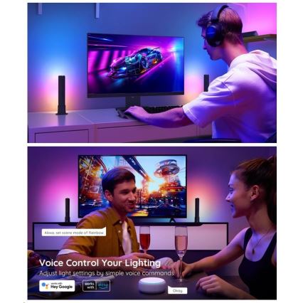 Govee - ΣΕΤ 2x Μπάρες φωτισμού Plus SMART LED TV & Gaming - RGBICWW Wi-Fi