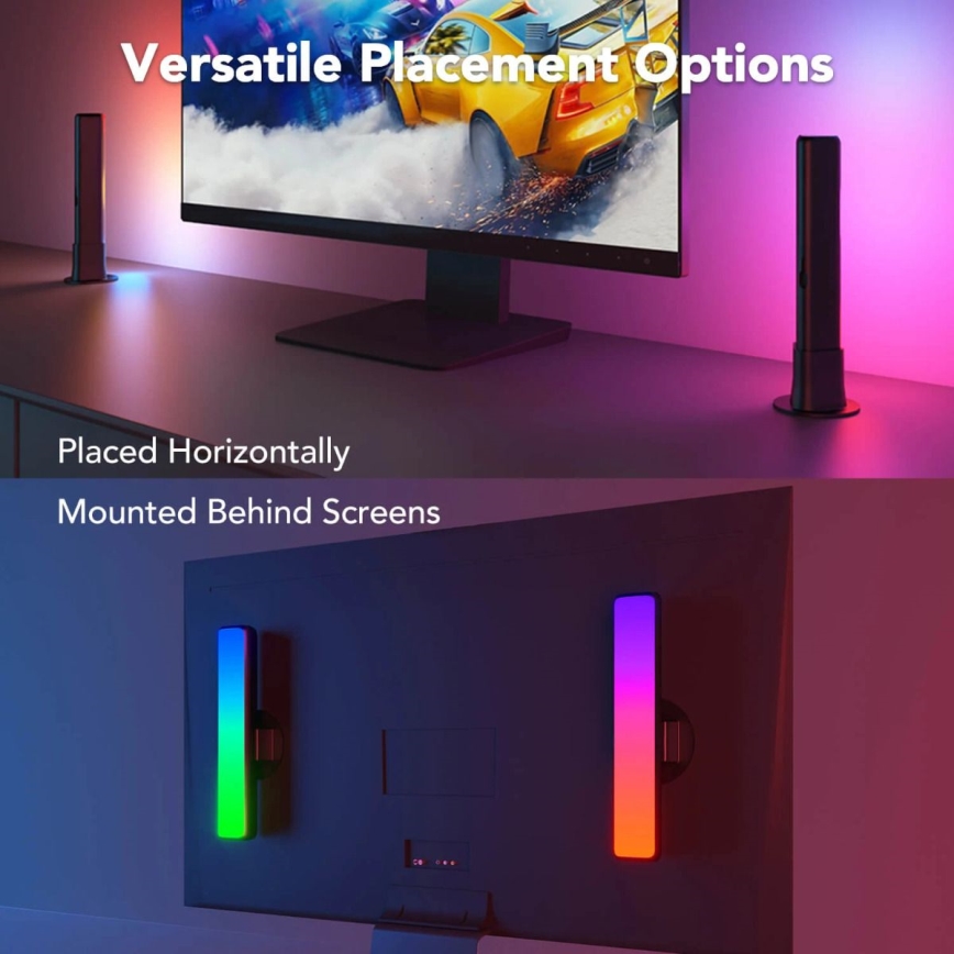 Govee - ΣΕΤ 2x Μπάρες φωτισμού Plus SMART LED TV & Gaming - RGBICWW Wi-Fi