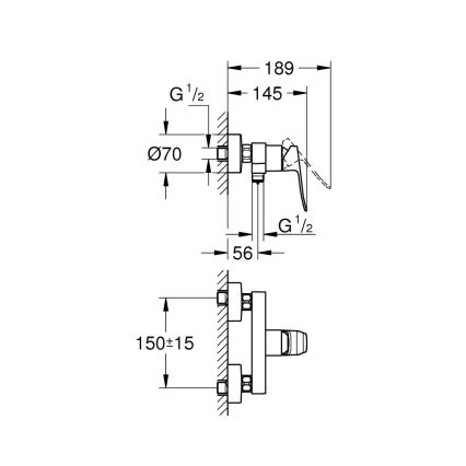 GROHE 1018740000 - Μπαταρία ντους DICE σε γυαλιστερό χρώμιο