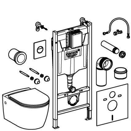 GROHE 103843SH00 - Σετ 5 σε 1 SOLIDO COMPACT 1,13 m κεραμικό/λευκό