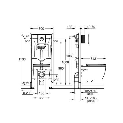 GROHE 103846SH00 - Σετ 5 σε 1 SOLIDO, 1,13 m, κεραμικό/λευκό