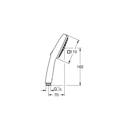 GROHE 1053162431 - Χειρολαβή ντους VITALIO COMFORT 110 600 mm μαύρη