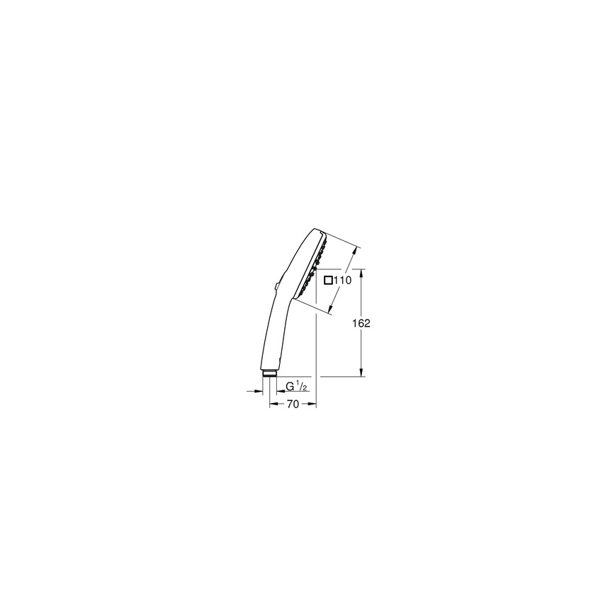 GROHE 1053162431 - Χειρολαβή ντους VITALIO COMFORT 110 600 mm μαύρη