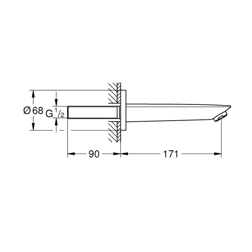 GROHE 13255001 - Βαλβίδα αποχέτευσης μπανιέρας BAUCOSMOPOLITAN 171 mm γυαλιστερό χρώμιο