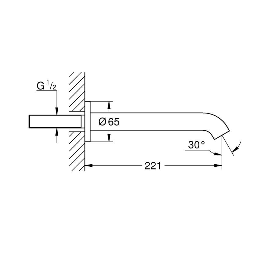 GROHE 13449DC1 - Βαλβίδα αποχέτευσης για μπανιέρα ESSENCE 221 mm, ανοξείδωτο ατσάλι