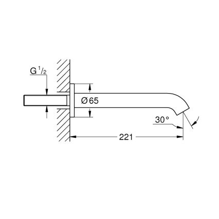 GROHE 13449GN1 - Βαλβίδα αποχέτευσης μπανιέρας ESSENCE 221 mm χρυσή