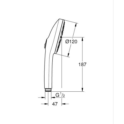 GROHE 134863DL00 - Ντους χειρός VITALIO JOY+ 120 mm, βουρτσισμένο χάλκινο φινίρισμα