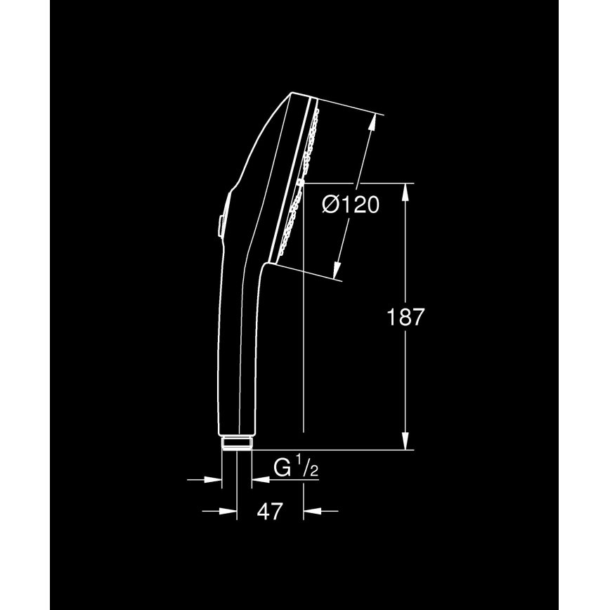 GROHE 1348640000 - Χειρολαβή ντους VITALIO JOY+ 120 mm γυαλιστερό χρώμιο
