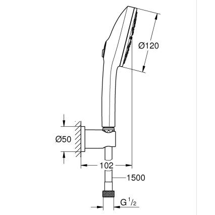 GROHE 134865GN00 - Σετ ντους VITALIO JOY+ 120 mm χρυσό