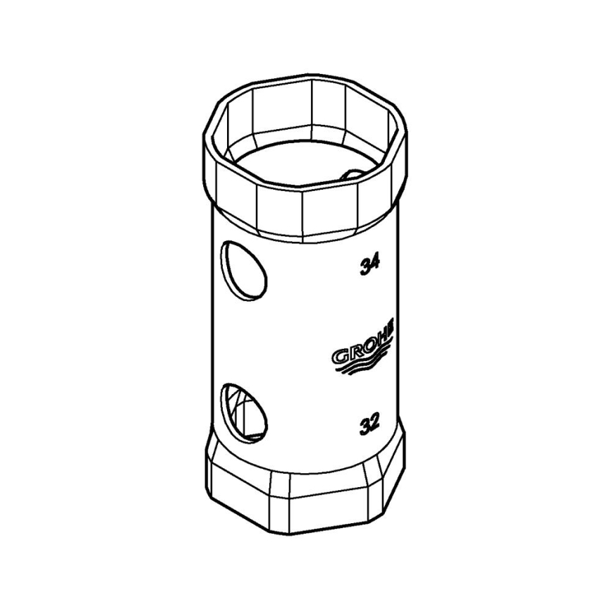 GROHE 19332000 - Κλειδί 34 mm, γυαλιστερό χρώμιο