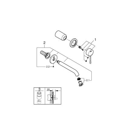 GROHE 19408A01 - Μπαταρία νιπτήρα ESSENCE 183 mm γραφίτης