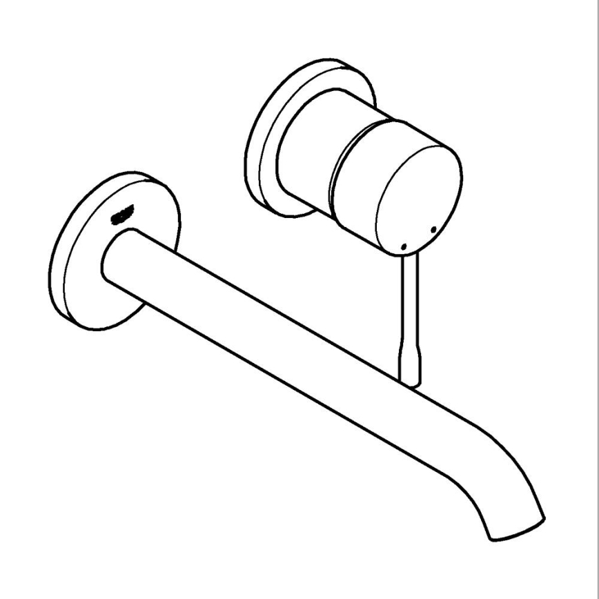 GROHE 19967AL1 - Μίκτης νιπτήρα δύο οπών ESSENCE 230 mm σε χρώμα γραφίτη