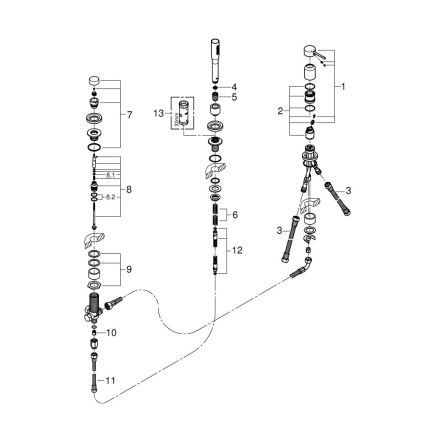 GROHE 19976001 - Μπαταρία μπανιέρας τριών οπών ESSENCE, γυαλιστερό χρώμιο