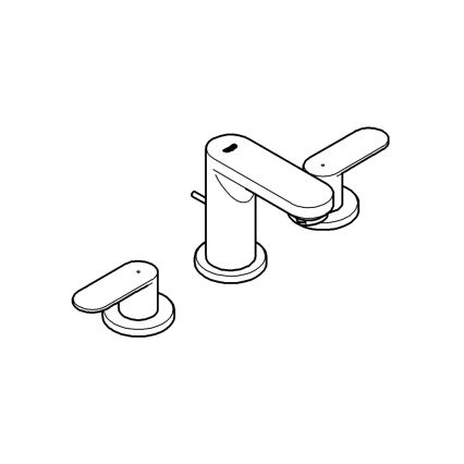 GROHE 20187000-Μίκτης νιπτήρα τριών οπών EUROSMART COSMOPOLITAN DN 15 χρωμέ