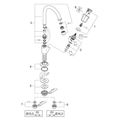 GROHE 20393001 - Βάνα πάγκου COSTA L DN 15 γυαλιστερό χρώμιο