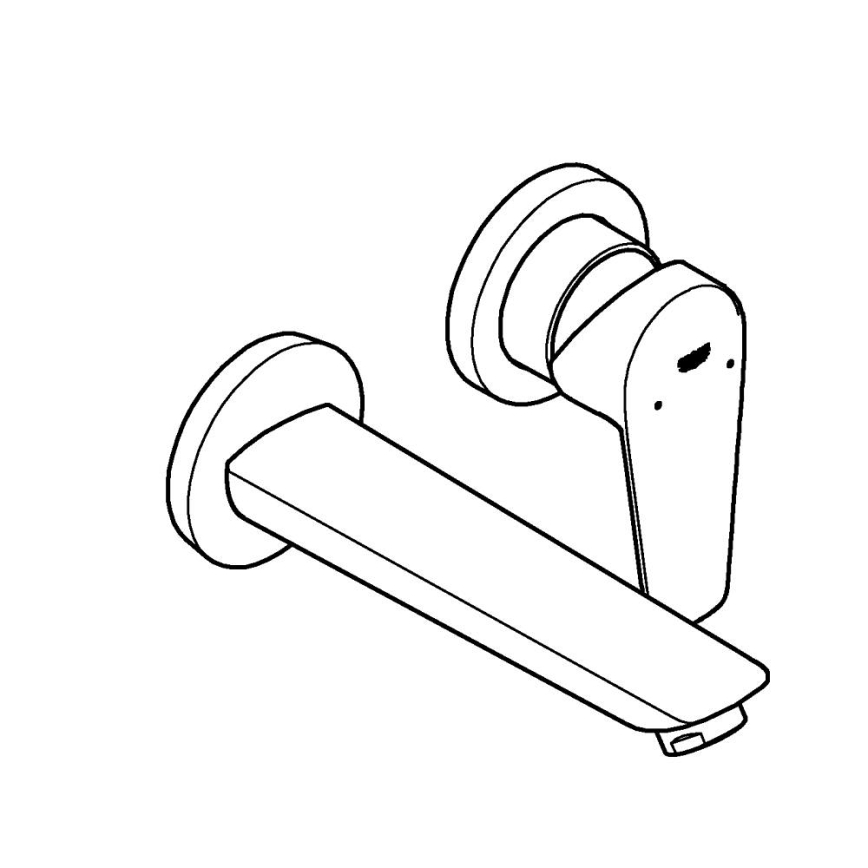 GROHE 20474001 - Μπαταρία νιπτήρα για εντοιχιζόμενη εγκατάσταση 177 mm, γυαλιστερό χρώμιο