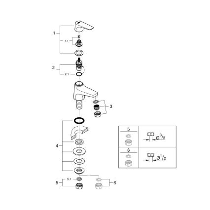 GROHE 20577000 - Επιτραπέζια βαλβίδα START FLOW DN 15 γυαλιστερό χρώμιο