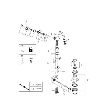 GROHE 21390001 - Μπαταρία νιπτήρα COSTA L DN 15 γυαλισμένο χρώμιο