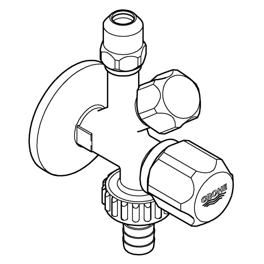 GROHE 22036000 - Συνδυαστική γωνιακή βαλβίδα ORIGINAL WAS® DN 15 γυαλιστερό χρώμιο