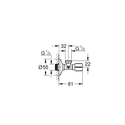 GROHE 22043000 - Γωνιακή βάνα UNIVERSAL DN 15 γυαλιστερό χρώμιο
