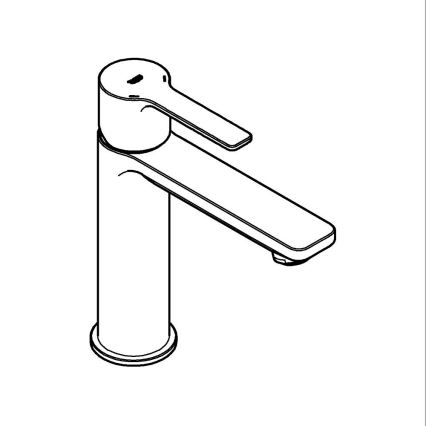 GROHE 23106AL1 - Μπαταρία νιπτήρα LINEARE, μέγεθος S, γραφίτης
