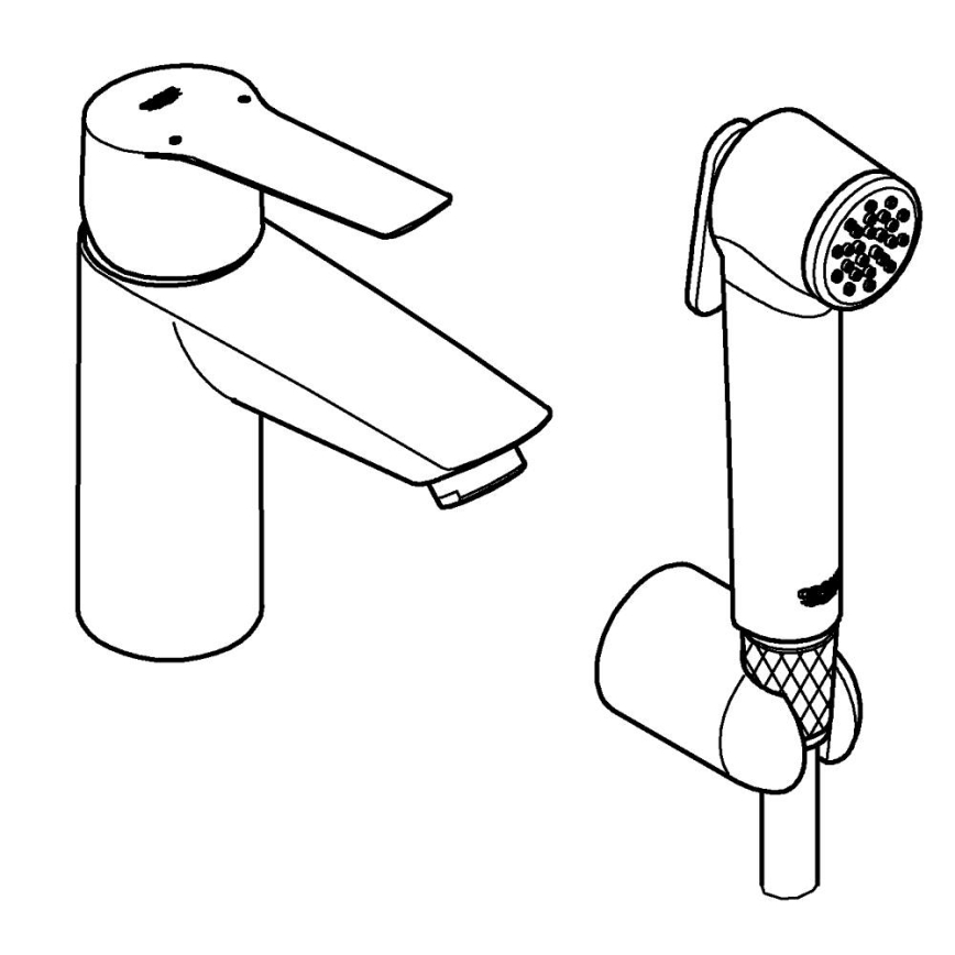 GROHE 231232433 - Μίκτης νιπτήρα START DN 15, Μέγεθος S, Μαύρο