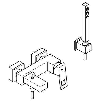 GROHE 23141000 - Σετ μπανιέρας με μρύτη EUROCUBE DN 15, γυαλιστερό χρώμιο