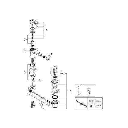 GROHE 23338000 - Μπαταρία μπιντέ BAULOOP, γυαλιστερό χρώμιο