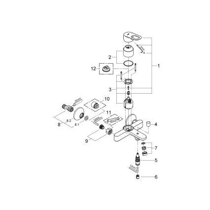 GROHE 23341000 - Μπαταρία μπανιέρας BAULOOP DN 15 γυαλιστερό χρώμιο