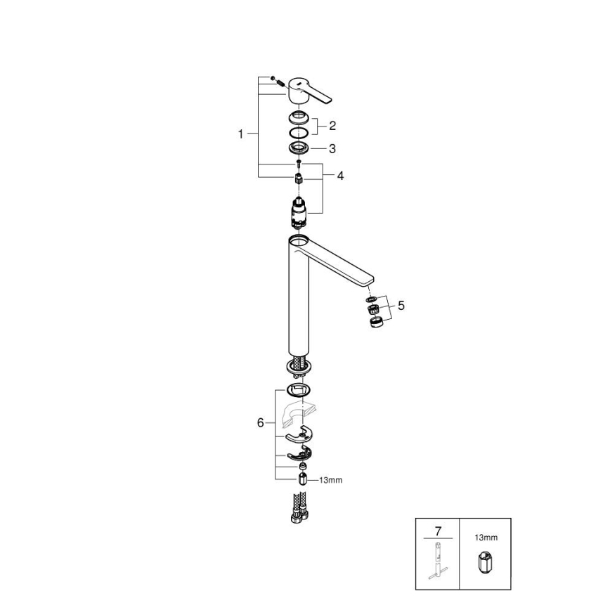 GROHE 23405DC1 - Μίκτης νιπτήρα LINEARE DN 15 από ανοξείδωτο ατσάλι