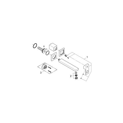 GROHE 23447000 - Μπαταρία νιπτήρα EUROCUBE 231 mm γυαλιστερό χρώμιο