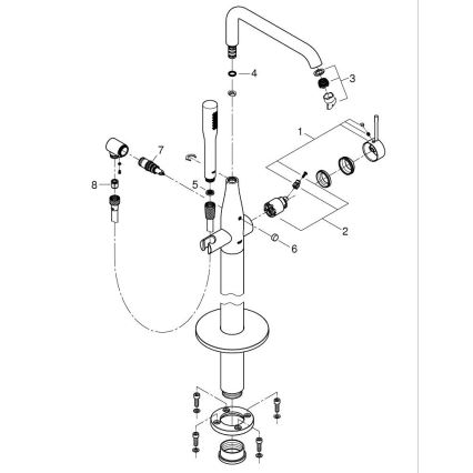 GROHE 23491GN1 - Μπαταρία μπανιέρας ESSENCE 277 mm, χρυσή
